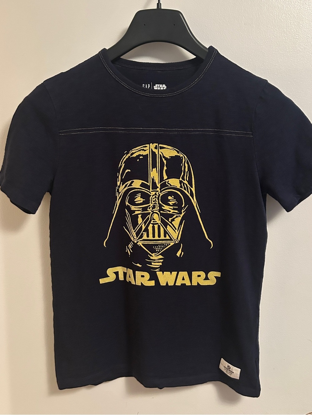 GAP Navy and Yellow Star Wars Darth Vader Graphic Tee